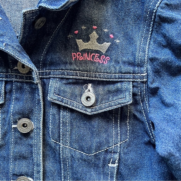 Y2K Disney Princess Girls Denim Jacket Size 7/8 Trucker Jean Jacket - Picture 5 of 14